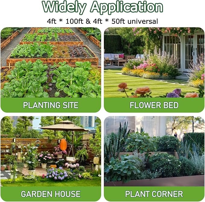 Garden Weed Barrier Landscape Fabric4FTx100FT Weed Block Fabric Heavy Duty 3.2OZWoven Mulch for Landscaping Ground Cover Weed Control Fabric Black Garden Bed Liner