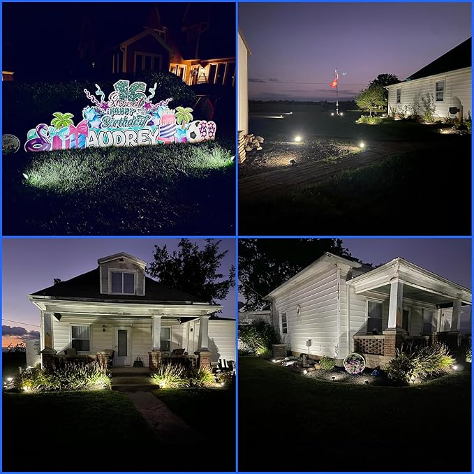 Sucolite 8-Pack Solar Spot Lights Outdoor Waterproof IP65 3 Lighting Modes 2-in-1 Solar Landscape Spotlights for Yard 59 LED Solar Powered Wall Lights for Garden Pathway Driveway Walkway Cool White