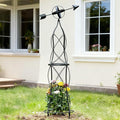 41-Inch Metal Obelisk Trellis – Elegant Garden Support for Climbing Plants Perfect for Outdoor Rose Bushes and Tall Vines Durable Metal Design with Arrow Top for Indoor and Outdoor Use