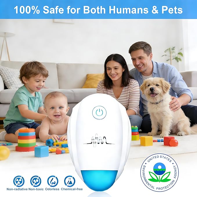 2026 Upgraded Ultrasonic Repeller 6 PacksIndoor Ultrasonic Repellent Electronic Plug in Pest Control for BugsMosquitoRoach Ant Rodent Mouse Spider Repellent for House Warehouse Garage (6)