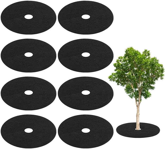 Home and Garden Parts 8 Pack Tree Cover Ring 10.6 Inch Tree Protector Apply to Weed Fabric Black #CN/251024/11947