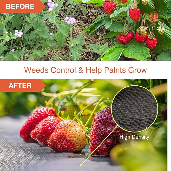 Heavy Duty Weed Barrier Fabric 4FT x 300FT 3.2OZ Woven Landscape Fabric High Permeability Weed Control Garden Cloth Geotextile Fabric Under Gravel for Driveway Garden &amp Landscaping