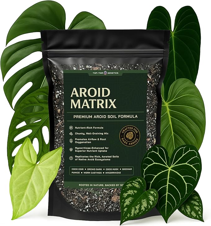 AROID Potting Mix/Premium Soil for Monstera Philodendron Alocasia Anthurium – Chunky Optimally Aerated Soil – Organic &amp Ready to Use – Supercharges Root and Foliage Growth (4 QTS)