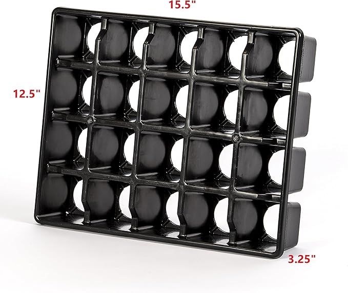 Stuewe &amp Sons – Mini Treepot Growing Kit – MT37 – 3” x 7” Pots with Heavy Duty 20 Pocket Holding Trays – 2 Pack
