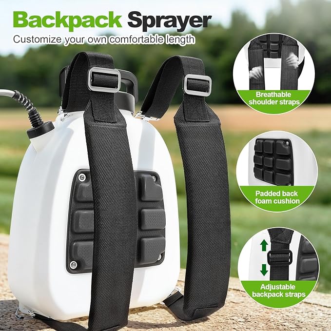 VAXMAY Battery Powered Sprayer 3.2 Gallon Backpack Sprayer with 3 Adjustable Forces Battery Indicator 5 Mist Nozzles 41 Retractable Wand USB Rechargeable Garden Sprayer for Weed Lawn Yard