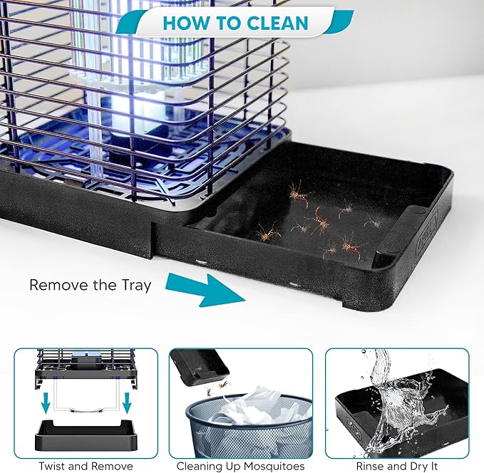 Bug Zapper Outdoor Waterproof – 18W Lamp Outdoor Fly Traps – Compact and Ergonomic IPX4 Mosquito Killer Outdoor – Special Cleaning Mechanism – Ideal for Yard Patio Balcony