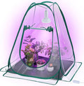 Meonum 1 Pack Mini Greenhouse with 10W 200 LED Grow Light Bulbs for Indoor 27 x 27 x 30 Pop Up Small Greenhouse Cover with Bottom Waterproof Bottom Mat for Indoor Outdoor Plants Seed Starting