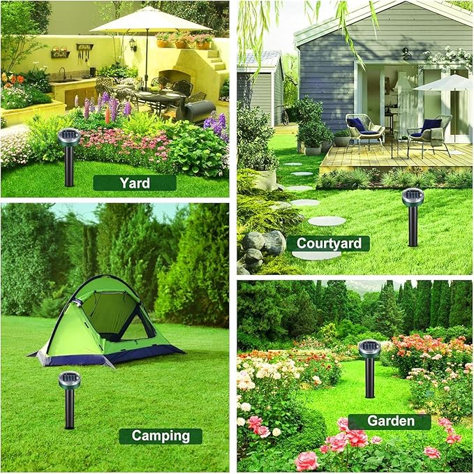 Solar Powered Ultrasonic Mole RepellentWaterproof Outdoor Vibration Mouse Control for Yard Garden360° Effective Rodent Repellent with Ultrasonic SoundGreen10 Piece