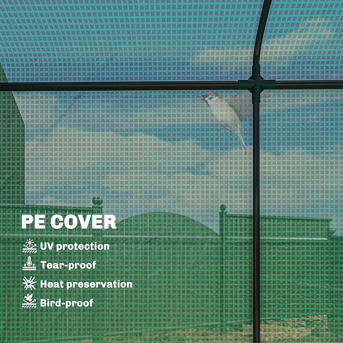 Outsunny Mini Greenhouse Portable Greenhouse with Roll-Up Door and 2 Mesh Windows Small Green House with PE Cover for Garden Patio Lawn 78.7 x 29.5 x 74 Green