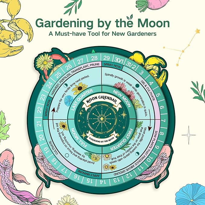 Lush&ampDew Zodiac Garden Seed Bank Gardening Gifts for Women Men 12 Varieties Non-GMO Vegetables Herb Seeds in Seed Organizer Magnetic Gift Box Witchcraft Supplies with Moon Calendar (Water Sign