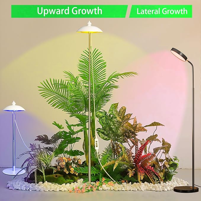 LED Floor Grow Lights for Indoor Plants Corner Stand Full Spectrum Plant Growing Lamp 10 Dimmable Levels Auto 3/6/9/12H Timer Grow Light Height Adjustable for Large Tall Plants