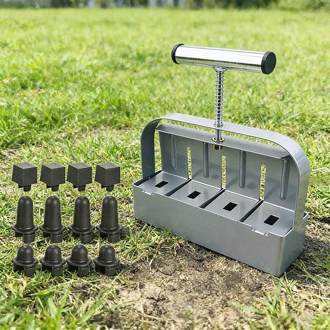 Soil Block Maker Steel – Manual Compactor 2inch Gardening Planting Transplanting Cutting Propagator Starter Tray Garden Yard Greenhouse | Gardening - for Planting Transplanting Cutting Propagator St