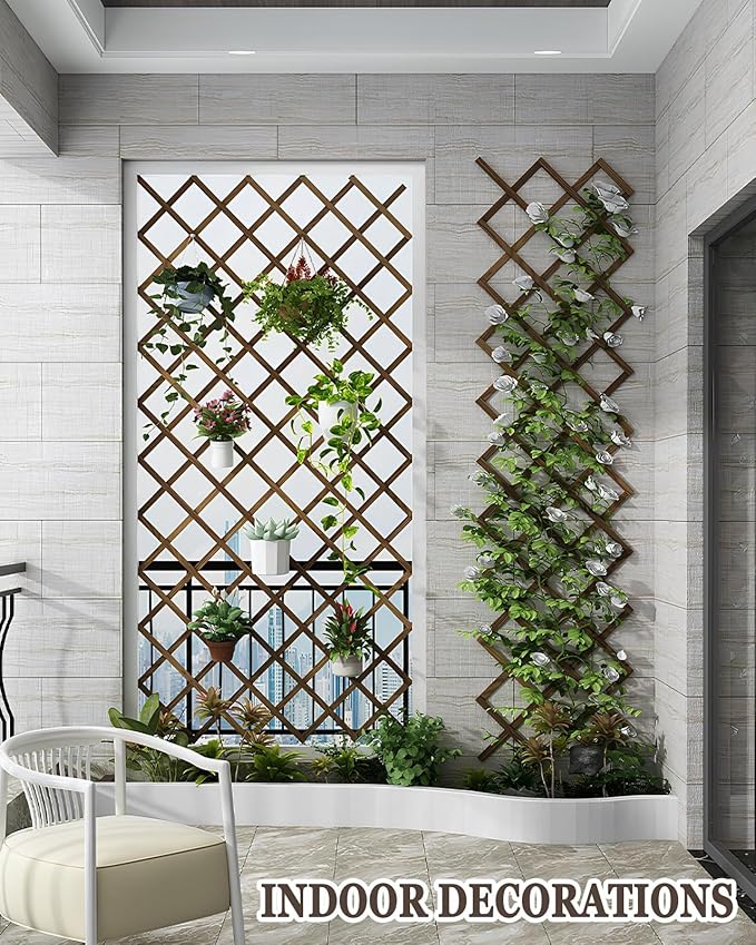 LTSRLL Garden Trellis Expandable Plant Climbing Support Decorative Fence Lattices 30x190cm 50x190cm 50x190cm 60x185cm 70x275cm 85x275cm 107x250cm Privacy Hedge Screen(H43)