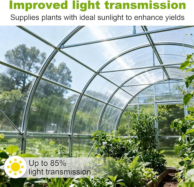 32.81×3.94 Ft Polycarbonate Roofing Sheet 1mm Thickness Resistant Rainproof Greenhouse Panels Insulated Transparent Clear Roofing Panels for Greenhouse Sunroom Canopy Balcony Pergola