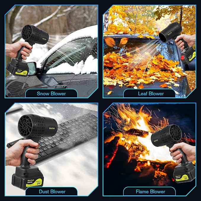 Cordless Leaf Blower 300000RPM Handheld Blower 2 X 3.0Ah Batteries and Charger Included Portable Lawn Sweeper for Patio Cleaning Car Window and Dust