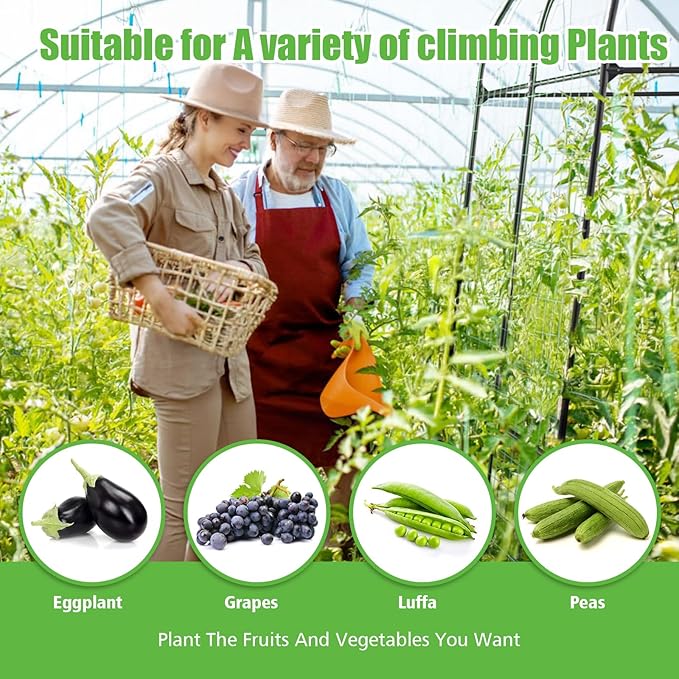 Garden Arch Trellis for Climbing Plants Outdoor - Cucumber Trellis for Raised Bed Size:71 * 87 inch Garden Trellis for Climbing Plants Cucumber Vegetable Tomato Flowers