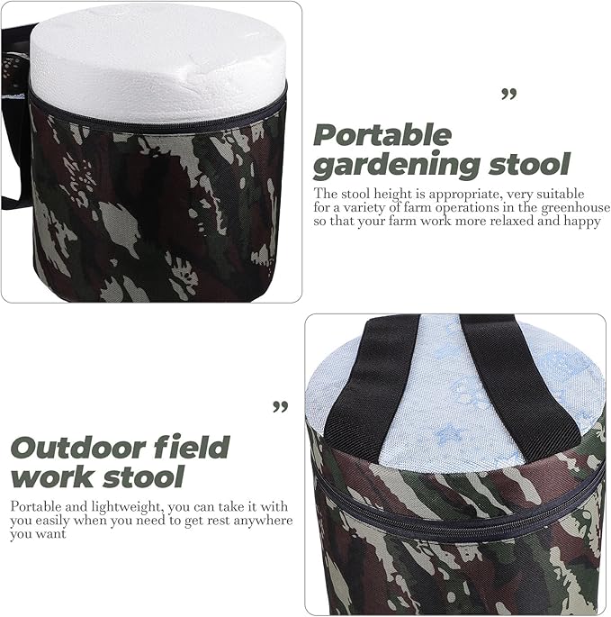 COHEALI Portable Foam Garden Stool with 25cm Height and Carrying Pocket Lightweight Farming Work Seat for Gardening Fishing Camping and Outdoor Use Random Style