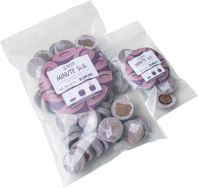 Pure Coco Coir Netted Seed Starting Pellets - 30mm - Pack of 50 - Renewable Unamended - Superior to Peat Plugs - Self Contained Soil &amp Pot in One - Grow Garden Seedlings