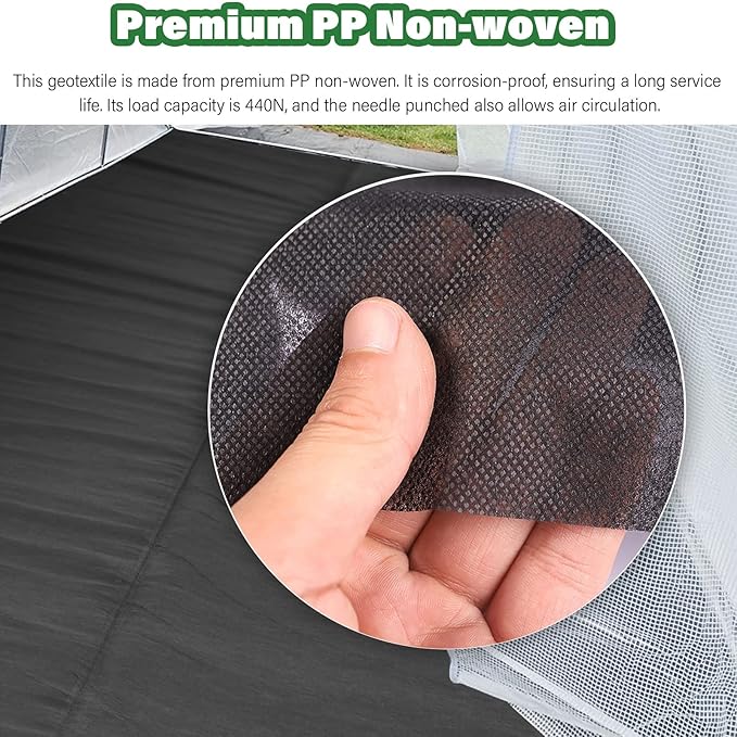 1pc Heavy Duty Non-Woven Geotextile Fabric for French Drain &amp Weed Control - Premium 1.8oz Multiple Sizes(0.8mx50m/2.6ftx164ft WxL)