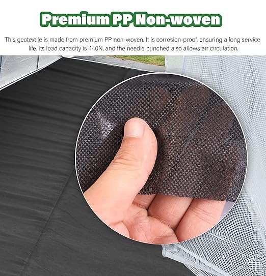 Heavy Duty Non-Woven Geotextile Fabric for Driveway French Drain and Weed Barrier - 2ft to 6.5ft Wide(1mx50m/3.3ftx164ft WxL)