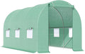 【LuckyNote】 15' x 6' x 7' Walk-in Tunnel Greenhouse Garden Plant Growing House with Door and Ventilation Window Green