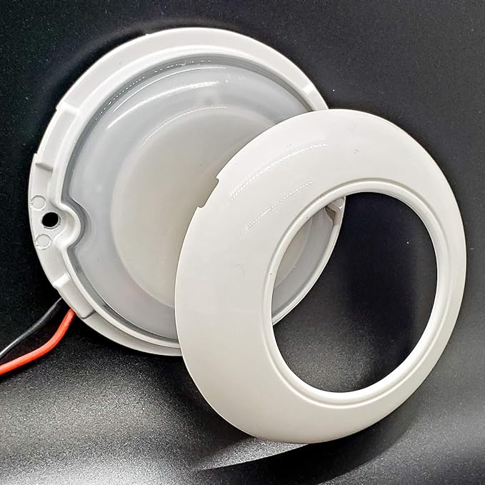 OZUSA 3 Round White LED Lights 6000K Surface Mount Indoor Outdoor Waterproof Lighting for Garden Landscape Porch Patio Deck 12 Volts