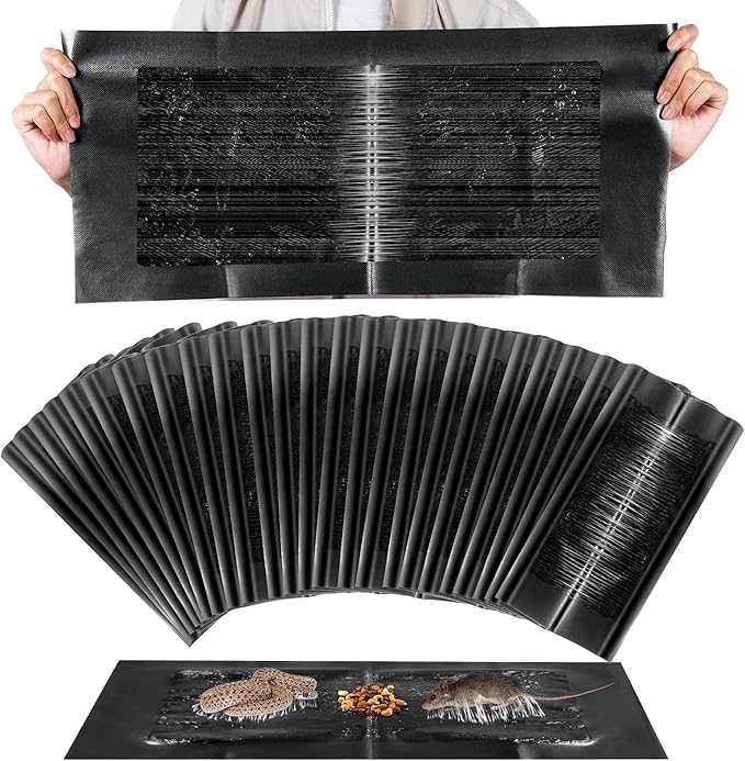 24 Pack 47 x 11 Mouse Glue Traps Large Super Sticky Rat Glue Traps Anti Slip and Pet Friendly Peanut Scented Mice Sticky Board That Work for Home Indoor Outdoor Restaurant Kitchen Office