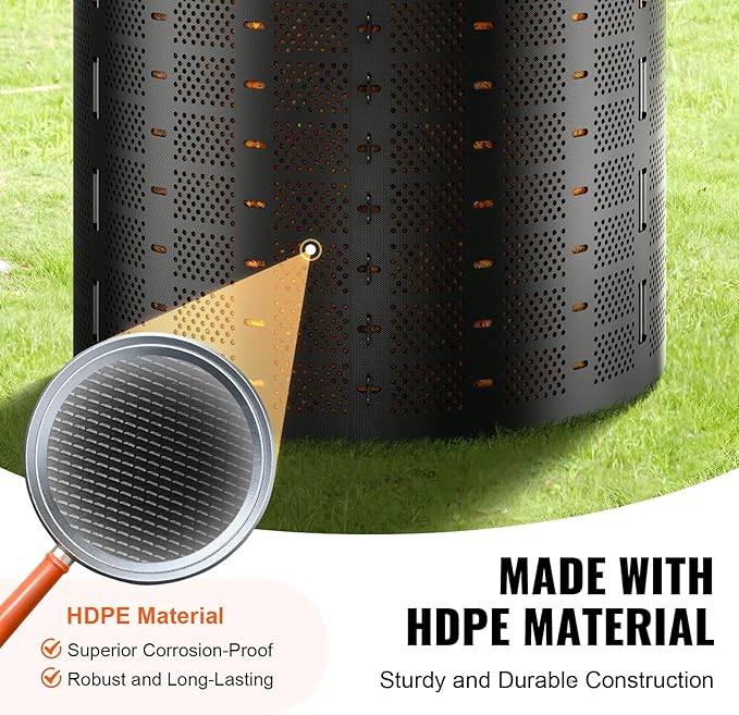 VEVOR Compost Bin 220 Gallon Outdoor Expandable Composter Easy to Setup &amp Large Capacity Composting Bin Fast Creation of Fertile Soil