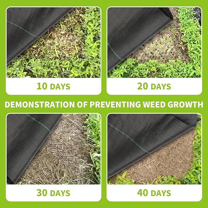 3x100ft 3.2OZ Weed Barrier Landscape Fabric Heavy Duty Woven Weed Control Fabric High Permeability Good for Flower Bed Geotextile Fabric Underlayment Driveway (6ft*300ft)