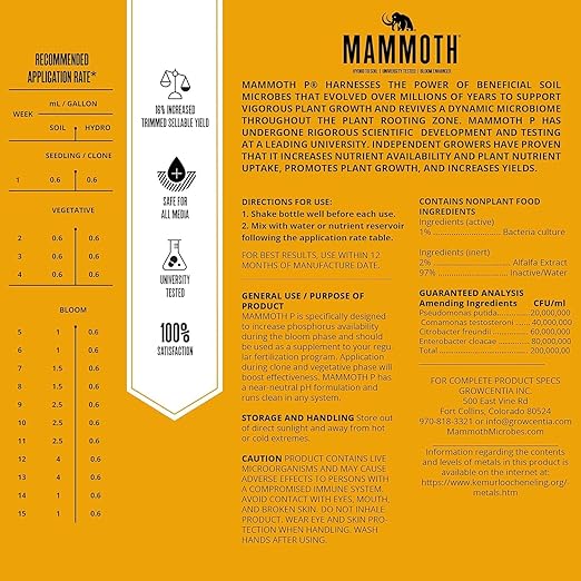 Mammoth P Bloom Booster &amp Enhancer - Plant Nutrients for Increased Growth &amp Yield (5-Gallon)