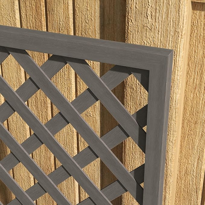 40x40x12 inch Modern Wooden Raised Garden Bed with Built-in Trellis for Climbing Vines and Fruits Gray Color Durable Design Contemporary Appeal
