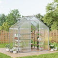 GarveeHome 6x4FT Greenhouse Small Walk-in Polycarbonate Greenhouse with Adjustable Vent Window Sliding Door Portable Green House Kit for Outdoors Winter