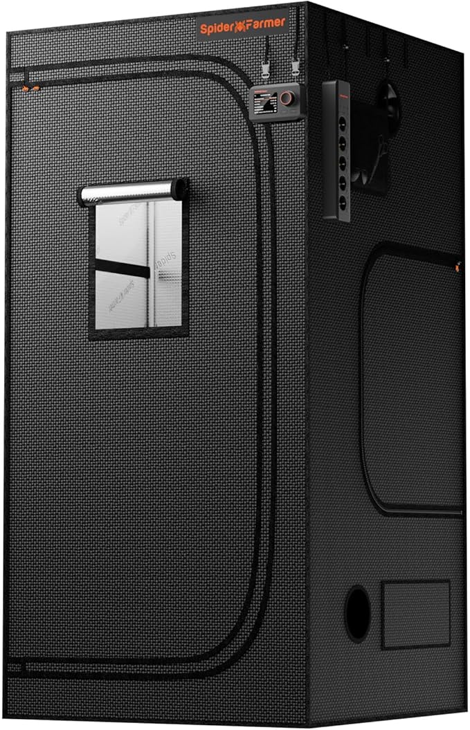 Spider Farmer 3x3 Grow Tent 2025 New 36x36x72 with Hook for Controller and Power Strip Enlarged View Window 1680D Thicken Mylar Canvas for Indoor Hydroponic Growing for SF2000Pro SE3000 G3000