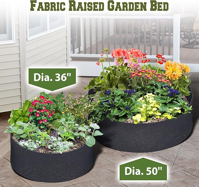 Strong Camel Big Bag Bed Herb Flower Vegetable Planting Raised Bed Gardening Dia 50''