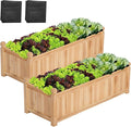 VIVOSUN 3.6 x 1.3Ft Wooden Raised Garden Bed 43.5 x 16 x 14 Inches Outdoor Wood Planter Box with Screwdriver and a Liner for Garden Patio Balcony Backyard and Outdoors 2Pcs