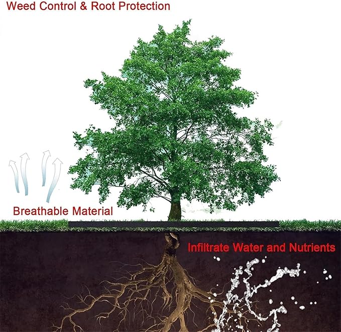 Non Woven Tree Mulch 10 Pack Non-Woven Tree Mulch Ring Reusable Weed Barrier Mat Used to Inhibit Growth and Control Plant Root Protection(25CMX25CMX3CM)