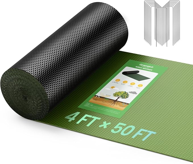 Weed Barrier Fabric Heavy-Duty Non-Woven Breathable &amp Permeable No-Fraying &amp Easy to Cut and Install Landscape Fabric for Vegetable Garden Flower Beds 4 ft x 50ft 1 Pack