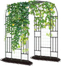DoCred Large Garden Arch Trellis for Climbing Plants 87'' H x 59'' L x 47'' W Outdoor Grape Vine Trellises Arch Arbor Gazebo Grape Trellis for Climbing Plants Courtyard and Garden Decoration Black