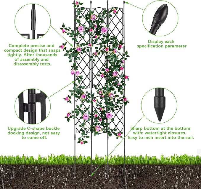 Plant Climbing Support Garden Trellis Rack Trellis Decorative Garden Trellis Metal Support Wire Climbing Plants Vines Flowers Rack for Climbing Vines Flower(#1)
