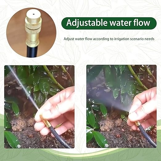 Lawn &amp Garden Watering Equipment360° Adjustable Drip Irrigation System50 ft Garden Plant Watering System with 15 Nozzles 5/16 inches Hose Greenhouse Accessories for Yard Lawn Plants