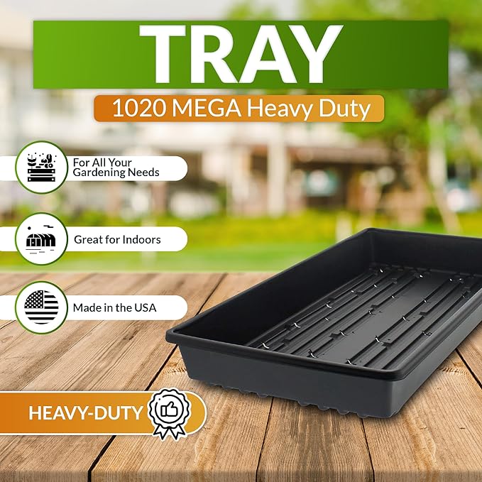 GMS 1020 MEGA Heavy Duty (0.88 Gauge) Microgreen Seed Starting Germination Trays 10 Pack