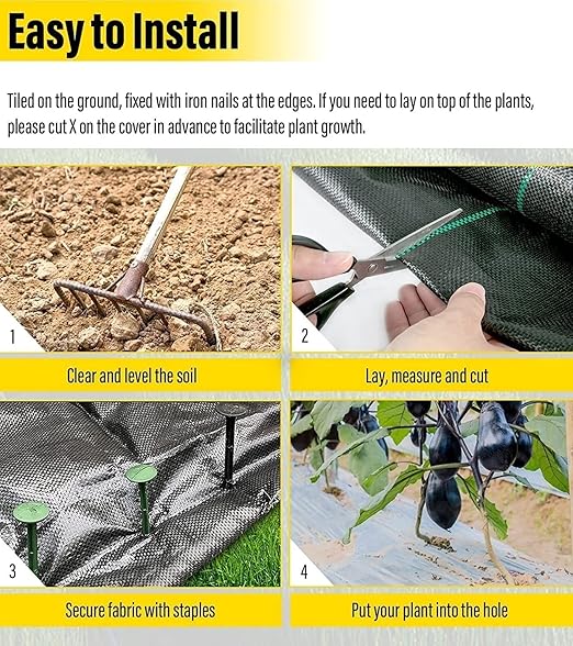 Heavy Duty Weed Control Fabric - U-V Stabilized Ground Cloth for Garden and Landscaping(0.5mx160m)