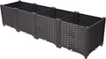 Deep Raised Garden Bed Plastic Planter Boxes for Vegetables Flowers and SucculentsSelf-Watering Planter Box Raised Bed to Grow Flowers &amp Vegetables 63 L X 15.7 D X 14.7 H