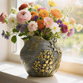 Sunflower Starry Sky Plant Pots-Cute Unique Flower Pots with Drainage Hole Resin Planters for Indoor Outdoor Succulent Planter Plant Gifts for Mother's Day Birthday Christmas