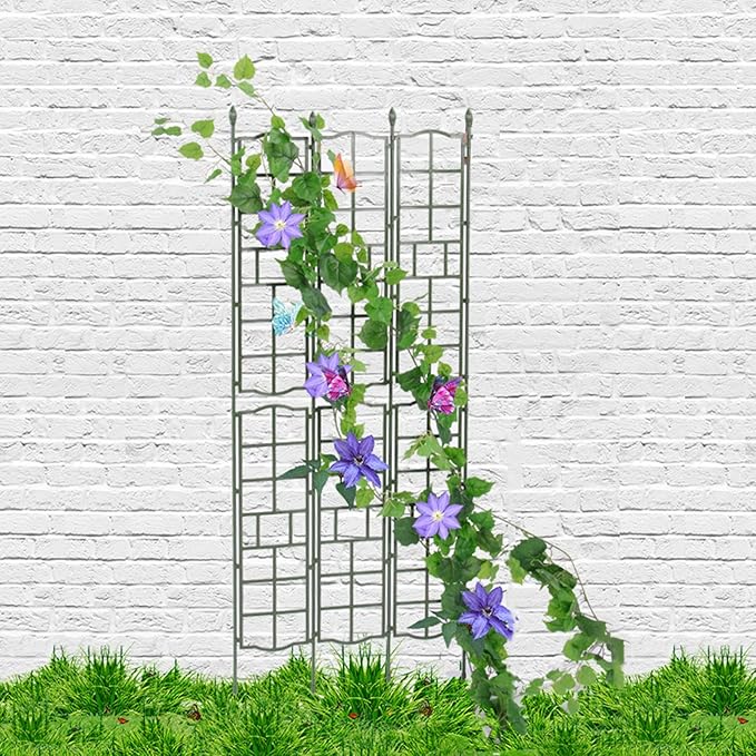 Foldable Garden Trellis For Climbing Plants Width: 50cm Height:90/120/150cm PE Steel Pipe Metal Garden Obelisk Garden Screen For Tomatoes Vegetables Fruits Flowers Pots Vines Stands ( Size : 50*