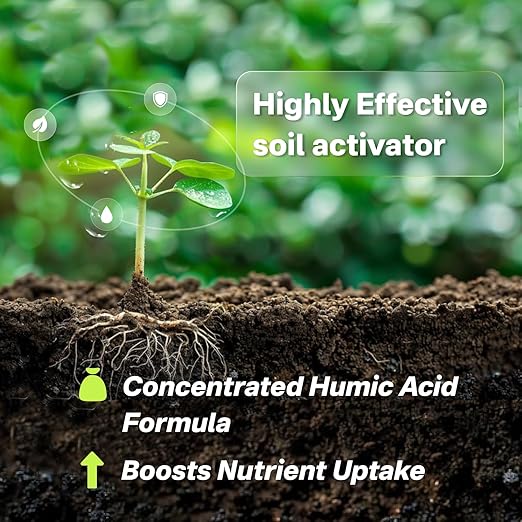 Soil Activator - Viresta Soil Revitalizer Plant Food Enhancer Concentrated Humic Acid Formula - Promotes Root Growth &amp Nutrient Uptake for Lawns Garden Indoor &amp Outdoor Plants (3Pcs)