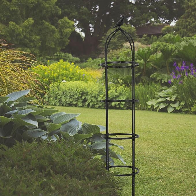 Heavy Duty Metal Garden Trellis Tower with Diameter Frame for Climbing Vines Roses Cucumbers Compact Sturdy Plant Support for Outdoor Flower Beds Patios and Garden Decor