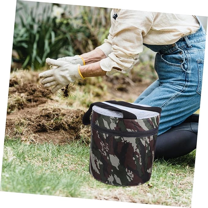 CHILDWEET Portable Gardening Stool with Side Pocket 25cm High Foam Small Stool for Outdoor Weeding Camping Travel Lightweight Breathable Seat for Seniors and Adults Random Style