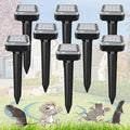 8 Pack Ultrasonic Mole RepellentSolar Powered Gopher Mole Repellent Stakes for ChipmunksSnakeGophersVolesWaterproof Sonic Moles Deterrent for Home GardenYard(8 Pack)