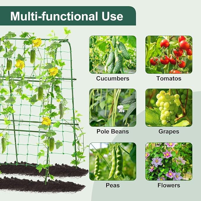 Outdoor Trellis for Climbing Plants Arch Tunnel U-Frame Trellis with Plant Support Clips for Grape Zucchini Plant Metal Tall Green MWM-11-U-120x160-GREEN